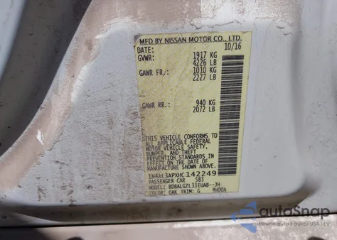 2017 Nissan Altima 2.5 S from USA, damaged, VIN 1N4AL3APXHC142249